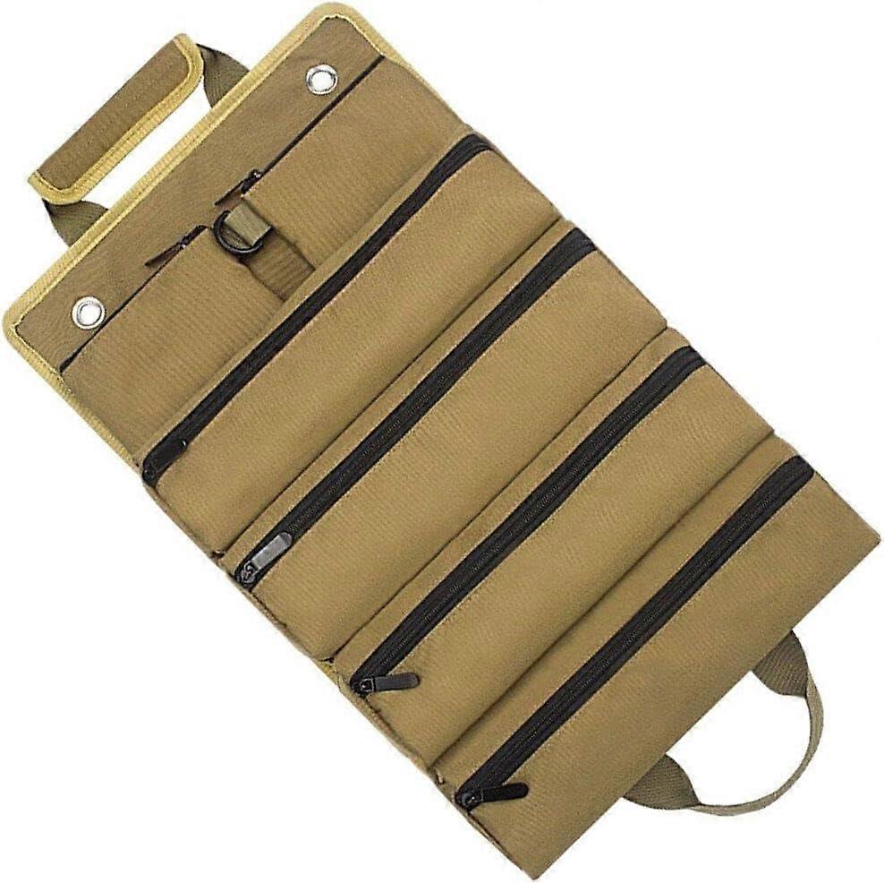 2-piece set Tool Bag Multi-purpose Storage Bag with Detachable Pouch Roll Up Portable Electrician Tools Organizer Zipper Bag