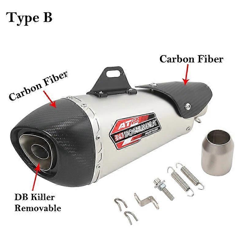 Carbon Fiber Universal 51MM Motorrad Yoshimura Auspuff Flucht Rohr Fr Ninja 400 ER6N R6 MT-09 KTM Gendert Schalldmpfer DB mrder