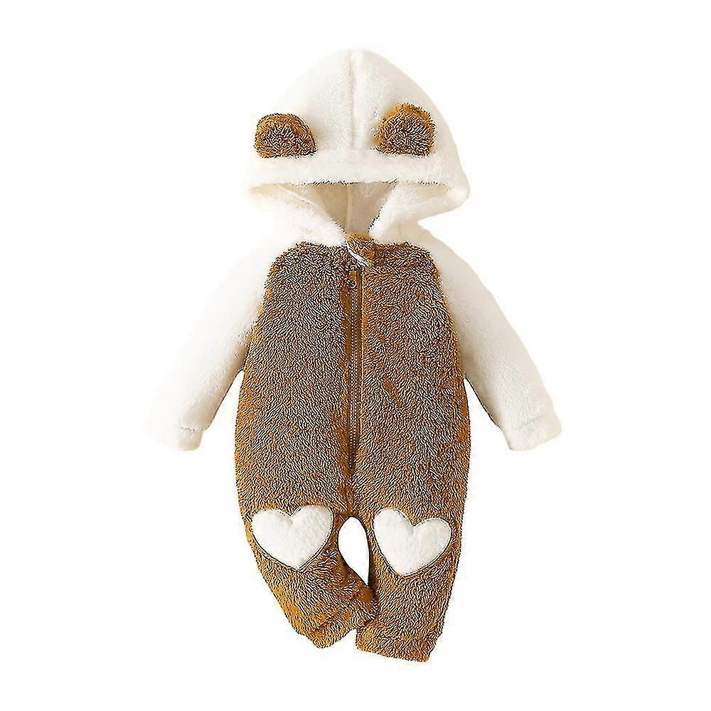 νεογέννητο μωρό αγόρια κορίτσια παιδιά αρκούδα χαριτωμένη καρδιά με κουκούλα romper ολόσωμη φόρμα κορμάκι στολή y