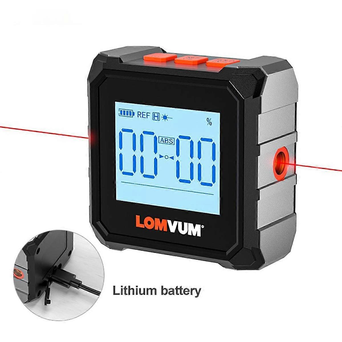 OMUVM GR20 Mini Laser Digital Protractor USB Chargable Magnetic Base Goniometer Inclinometer 360 Tilt/Level Angle Finder Angle