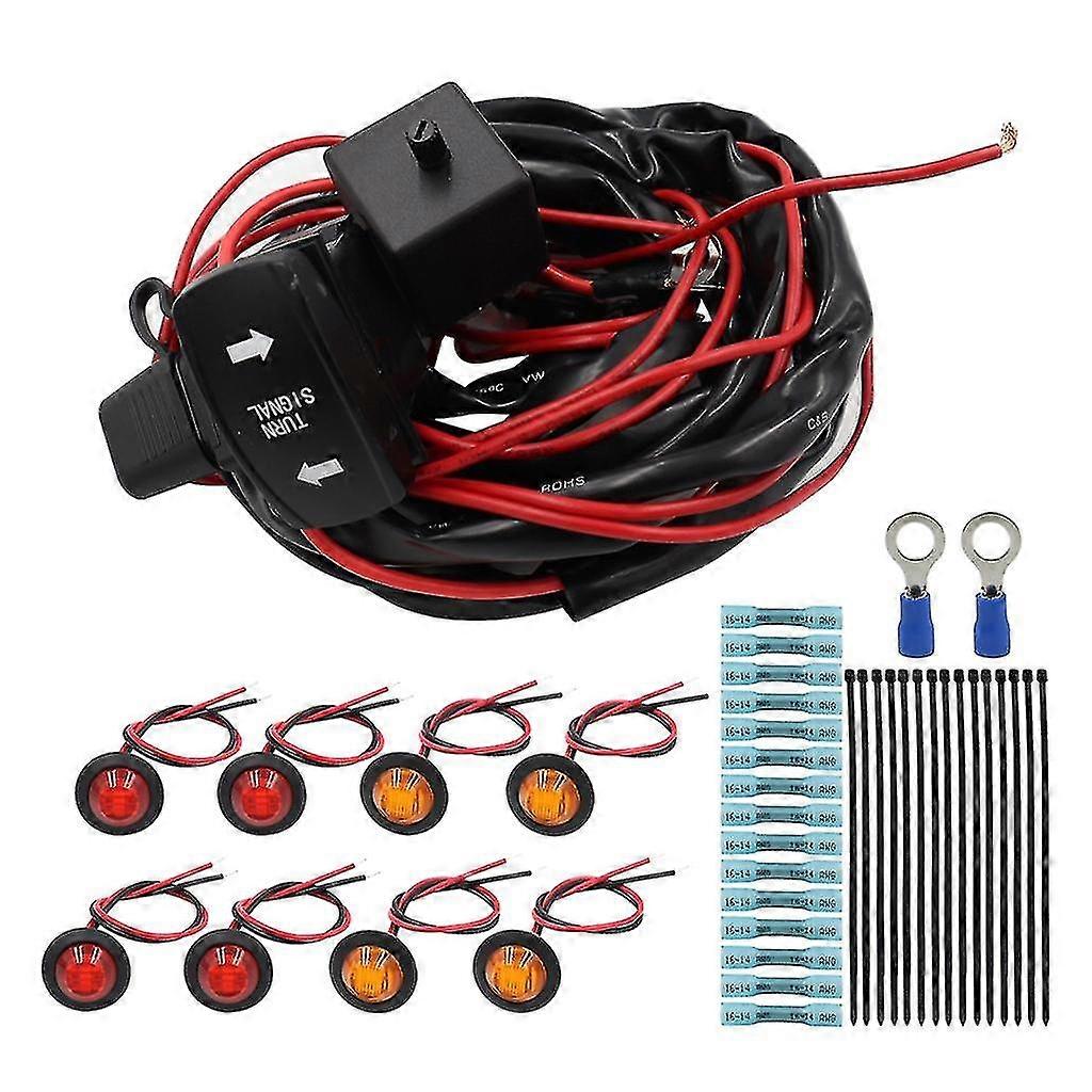 For Utv Led With Horn Reverse Light Universal Rocker Switch Turn Signal Kit 12v