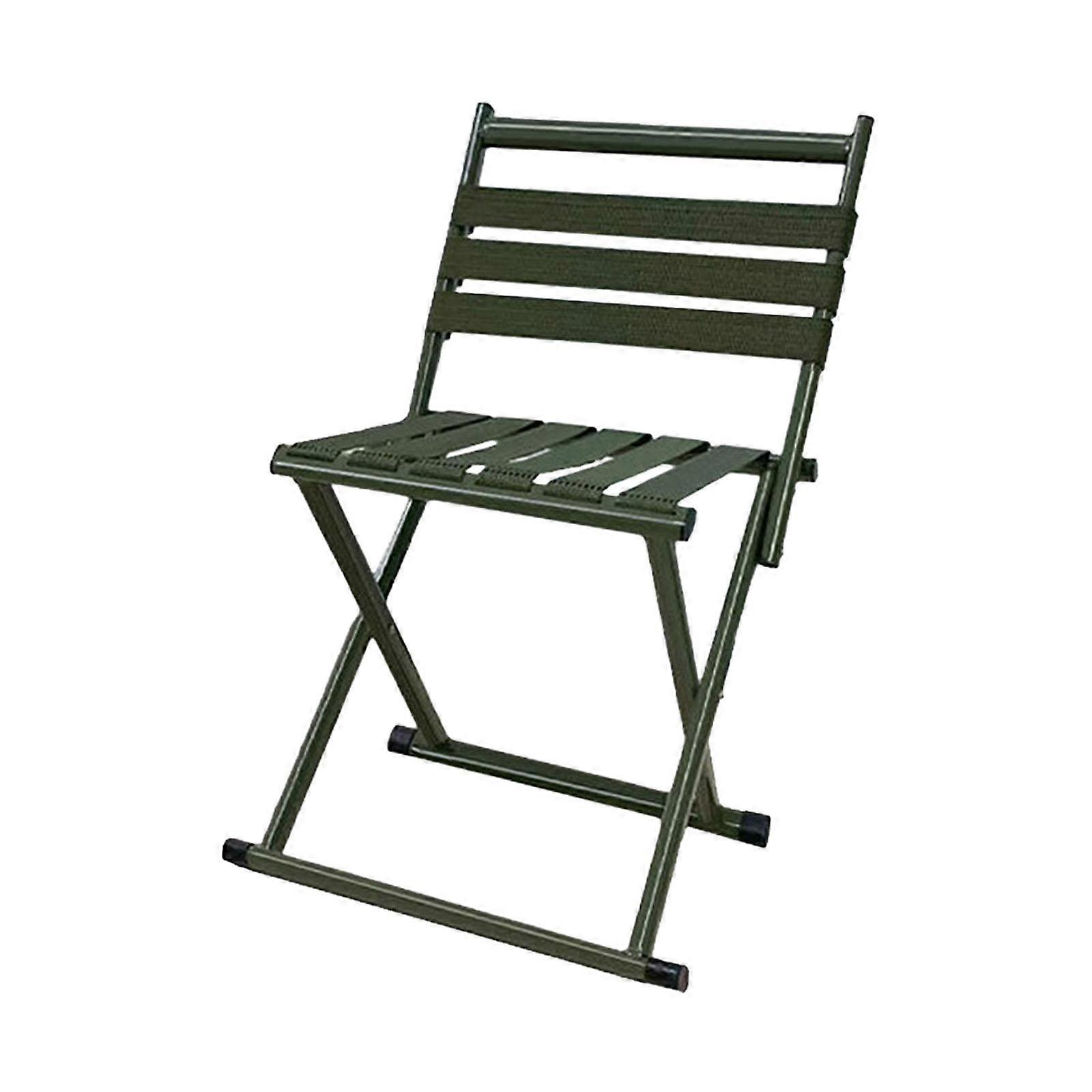 Camping Chair Solid Folding Stool with Back Support for Home Picnic Barbecue Small