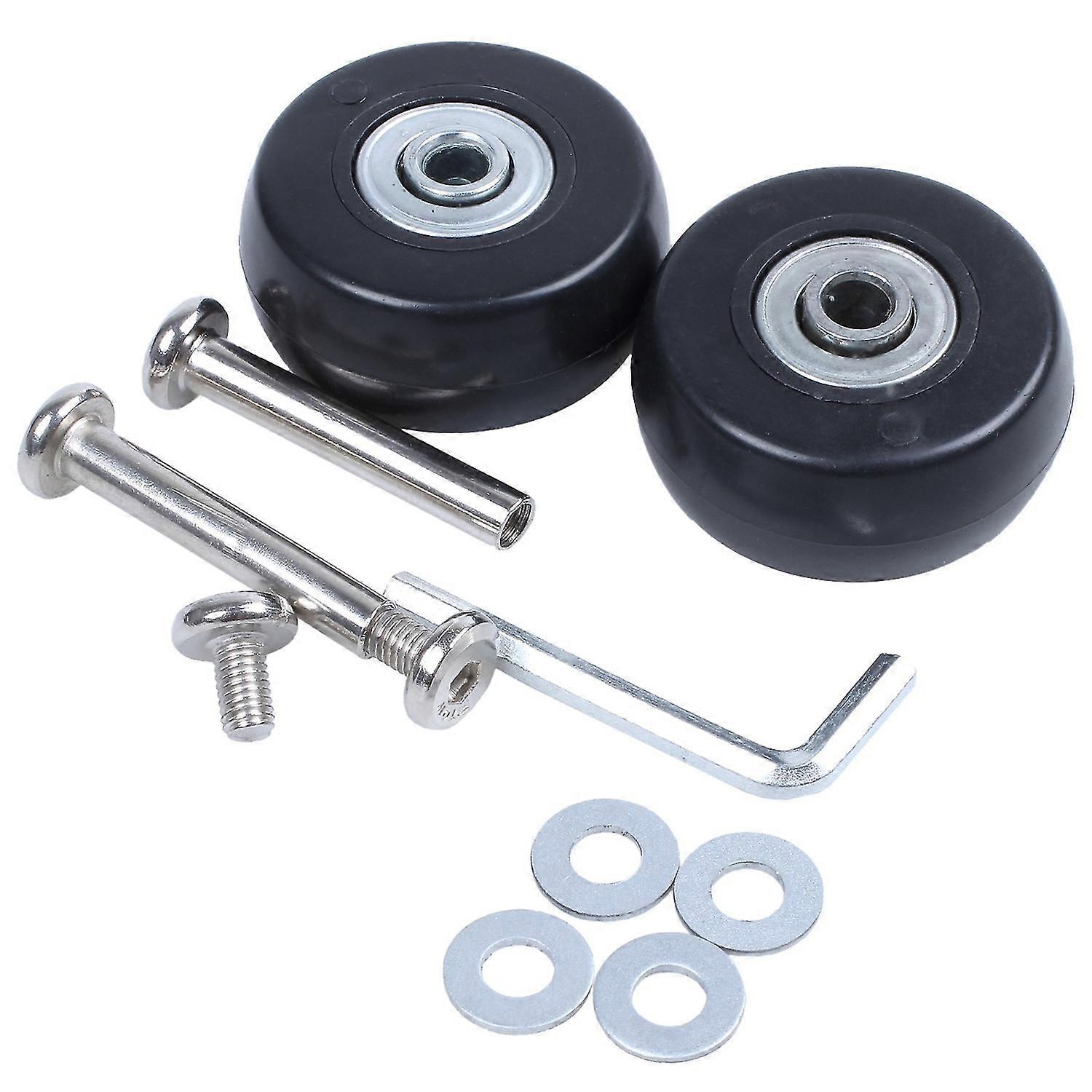 2 Sets Of Luggage Suitcase Replacement Wheels Axles Deluxe Repair Tool Od 40mm