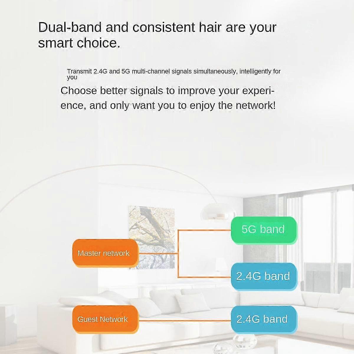1200 MBit/s WLAN-Router 6 Antennen WLAN-Router 2,4 G & 5 GHz Wählmodus Wifi Repeater Firma (US-Stecker)