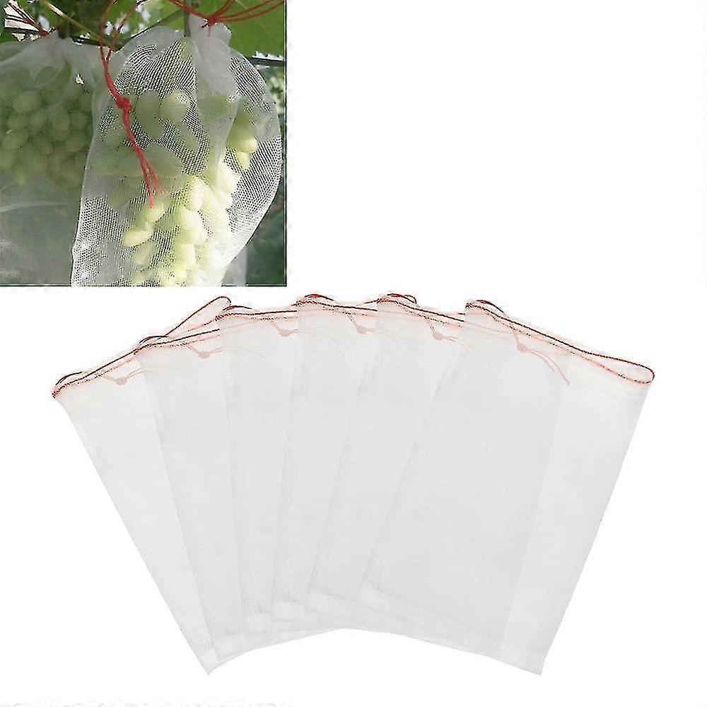 20 Pcs Garden Netting Bag Drawstring Mosquito Bug Net Nylon Barrier Bag Vegetable Protection Insect Proof 25x15cm