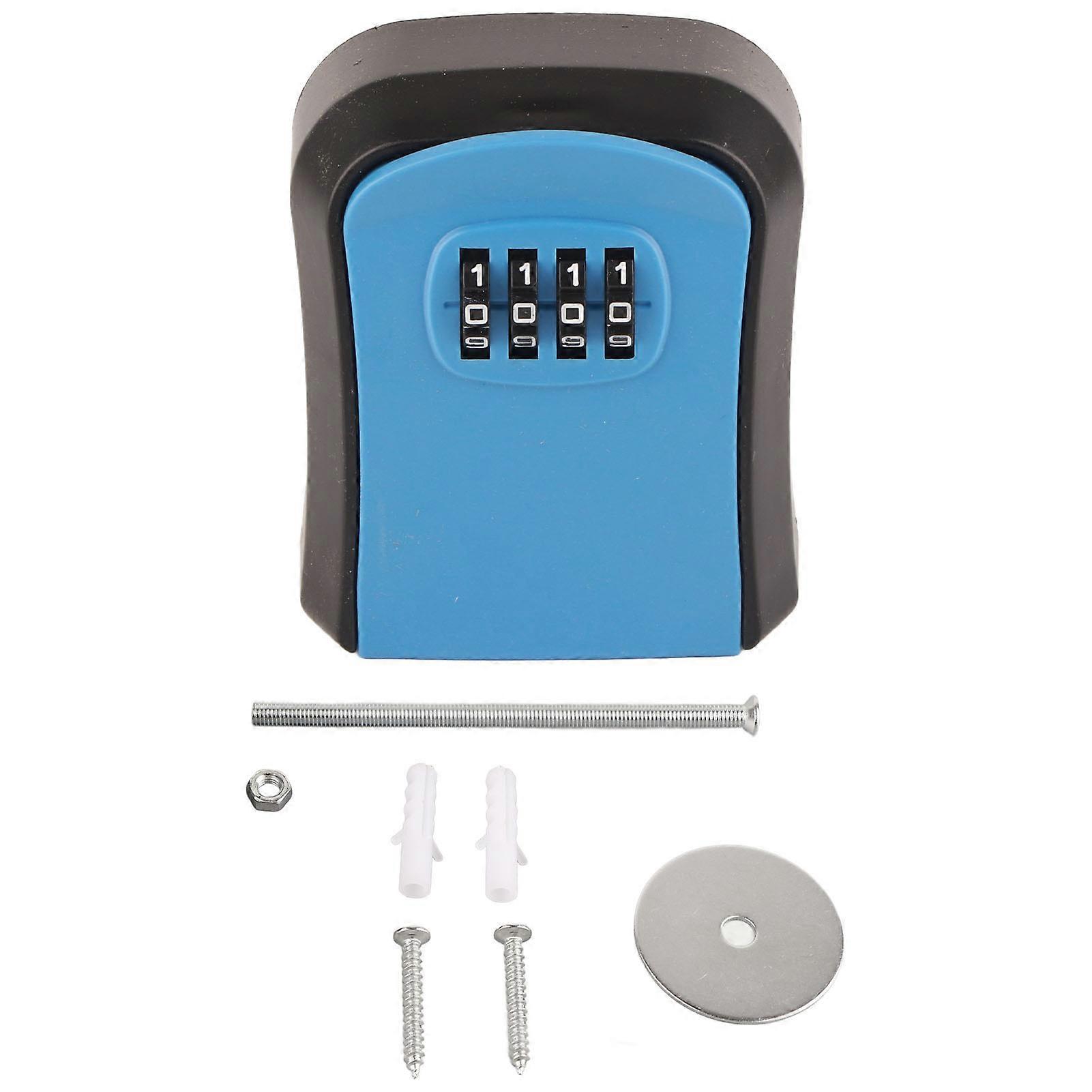 Combination Lock Box Wall Mounted ABS 4 Digit Waterproof Key Storage Lock Box with 5 Keys Capacity