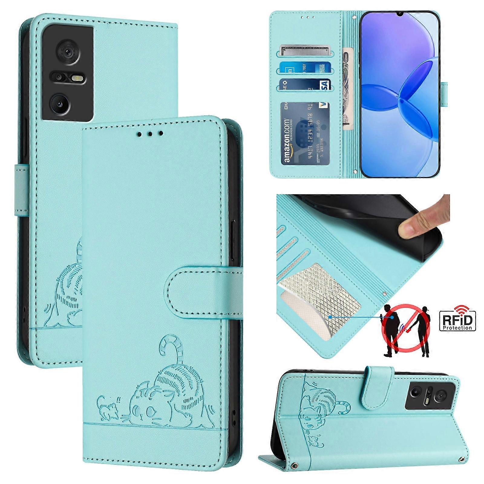 Cat Rat Pattern PU Case For TCL 40 SE