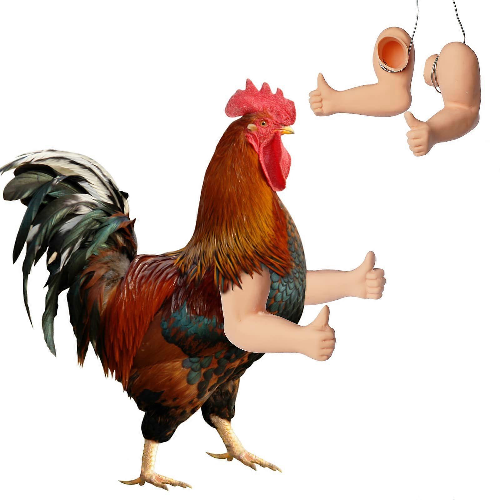 2 STÜCKE Hühnerarme, Muskel Hühner Arme Spielzeug für Hühner zu tragen, Faust Kampf Hühnerspielzeug, Puppenhände, 100% neu