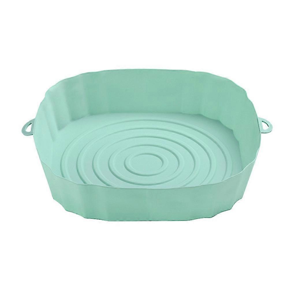 8pcs Grill Accessories Reusable Baking Tray With Handle Non-stick Silicone Pot For Oven Green