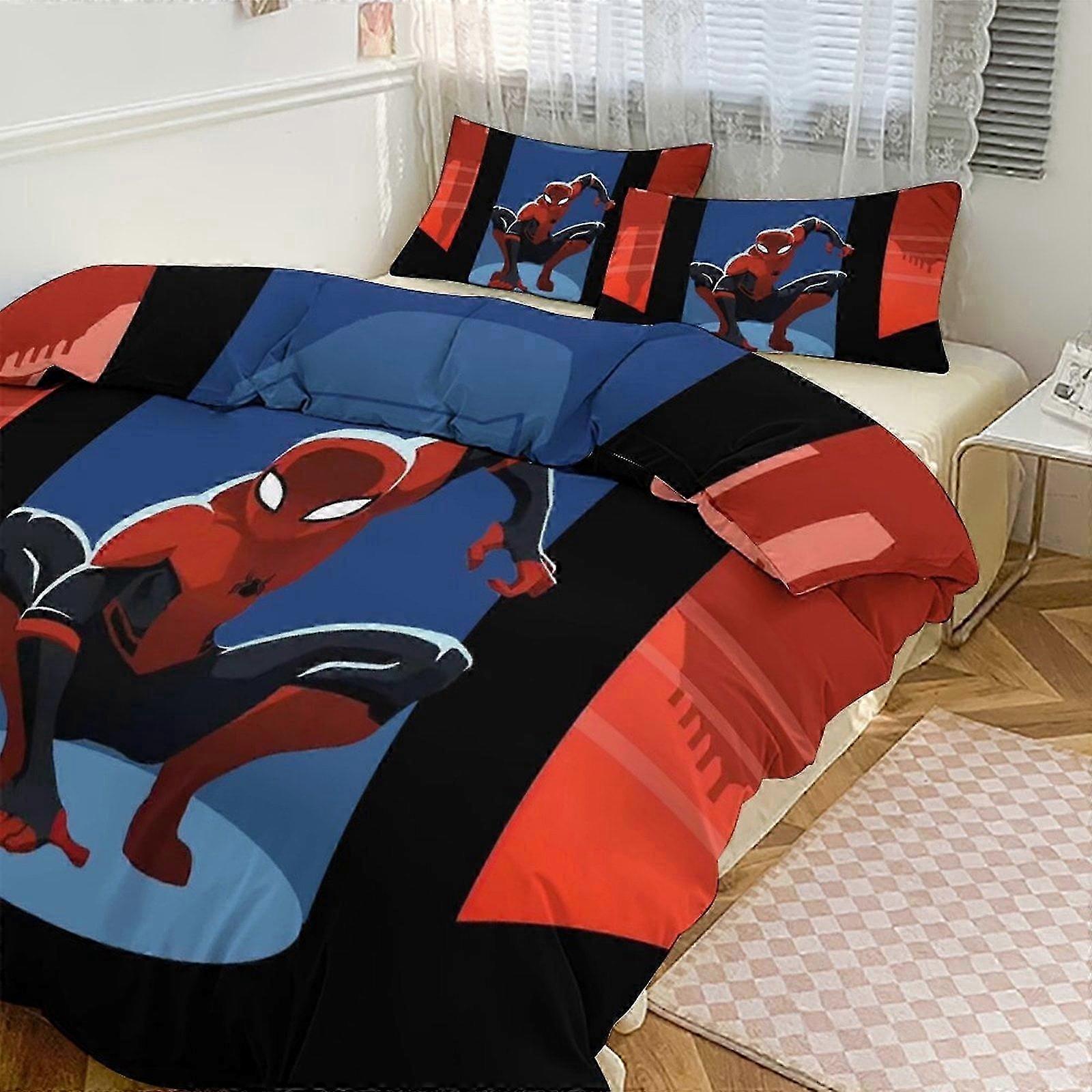v827 Lençóis Spidean Bedding Se para Crianças Homens Mulheres Tamanho Completo 3s Capa de Edredom e Fronhas- (1 Capa de Edredom e 2 Fronhas) Lençóis ccv