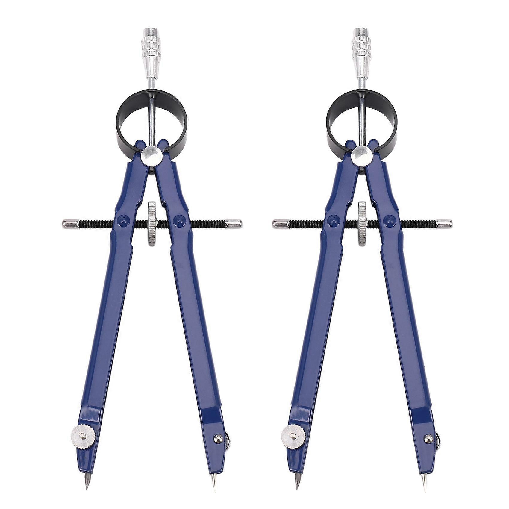 2 Pack Drafting Compass with Lock Math Bow Compass Drawing Metal Compass with Wheel Geometry Compass Bow Divider Precision Student Compass for Art Sc