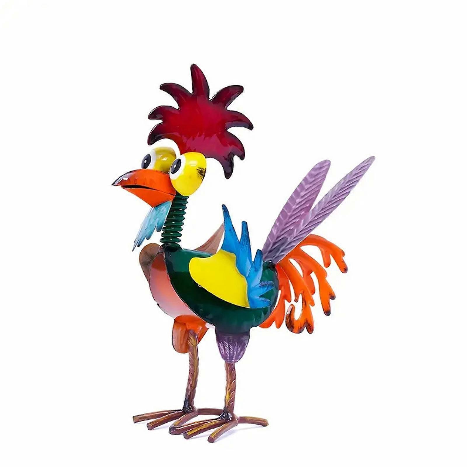 Funny garden rooster statue