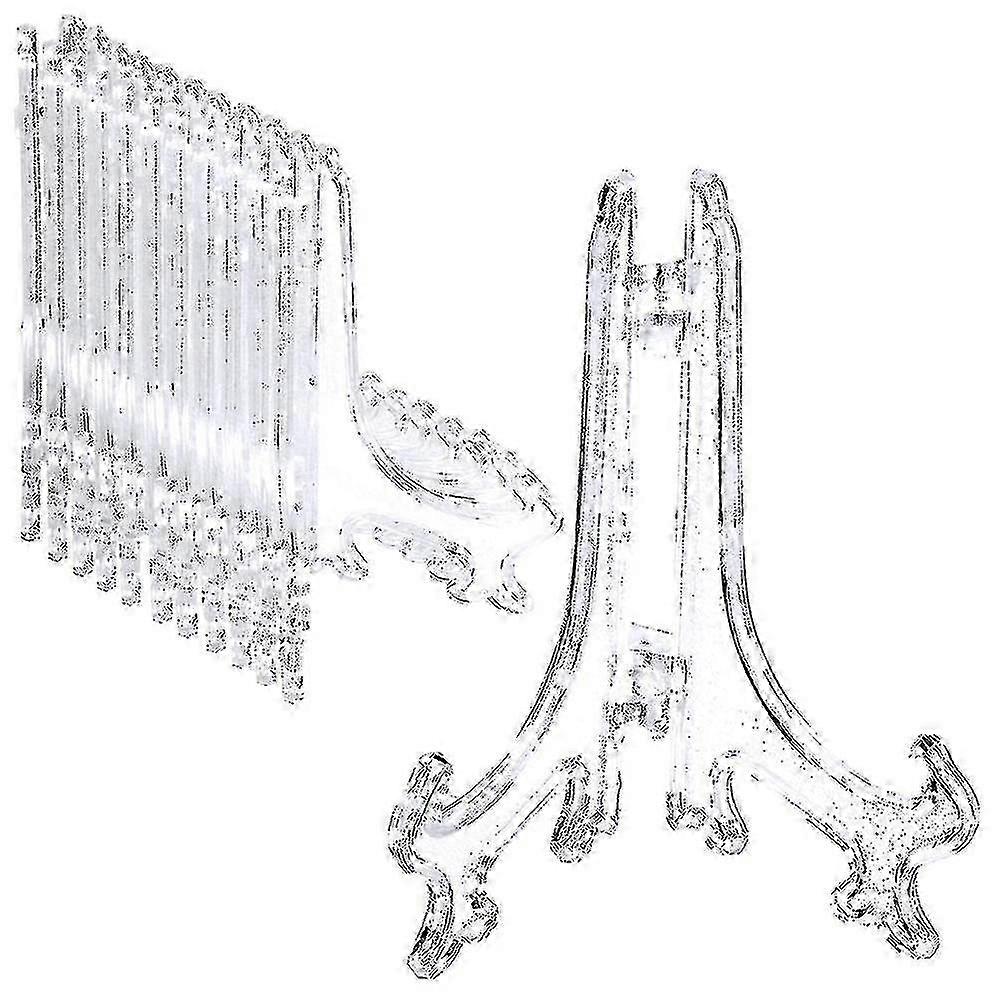 24 peças de plástico cavalete placa display stands suportes cavalete em casamentos, (claro, 4 polegadas)