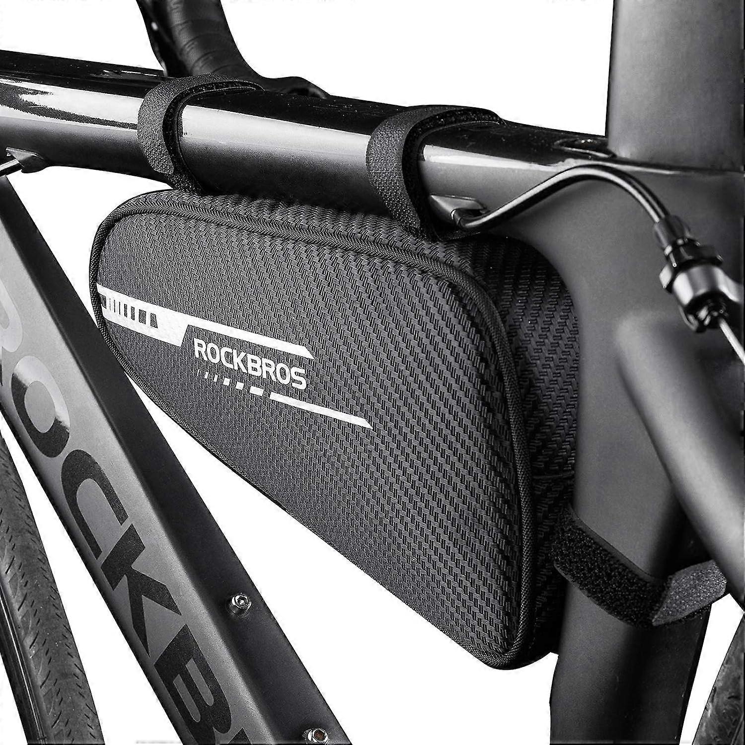 Bike Frame Bag, Reflective Triangle Bag Black 1.2L