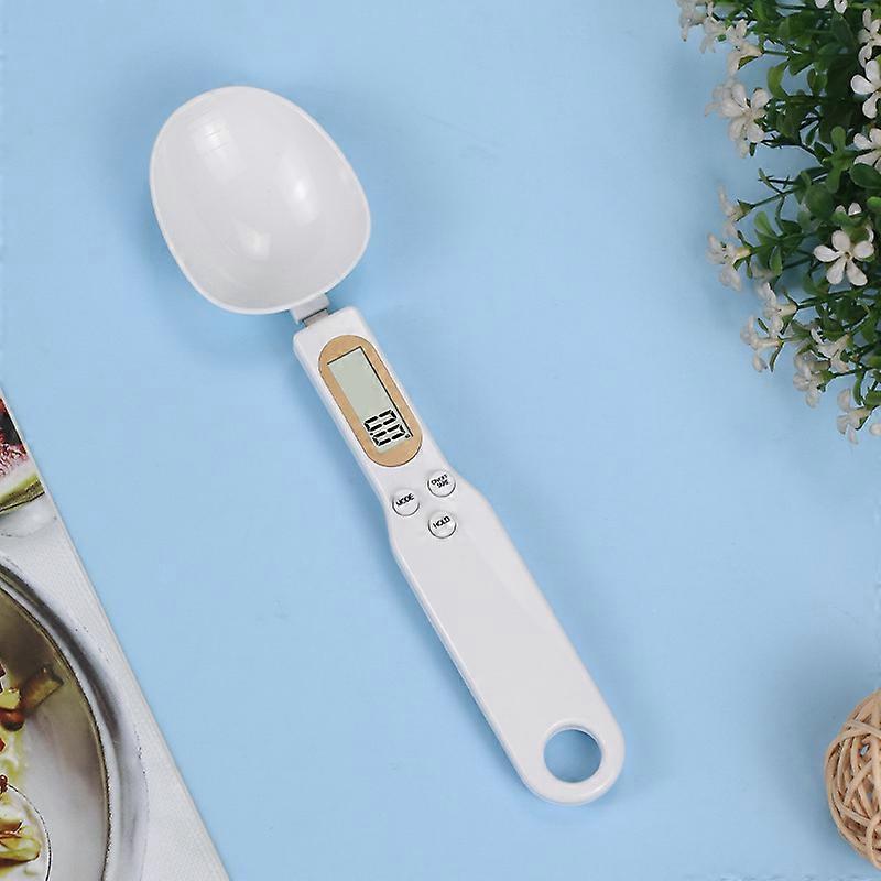 White Digital Food Spoon Scale 500g/0.1g Electronic Measuring Spoon Scale High Definition LCD Display Weighing Scale