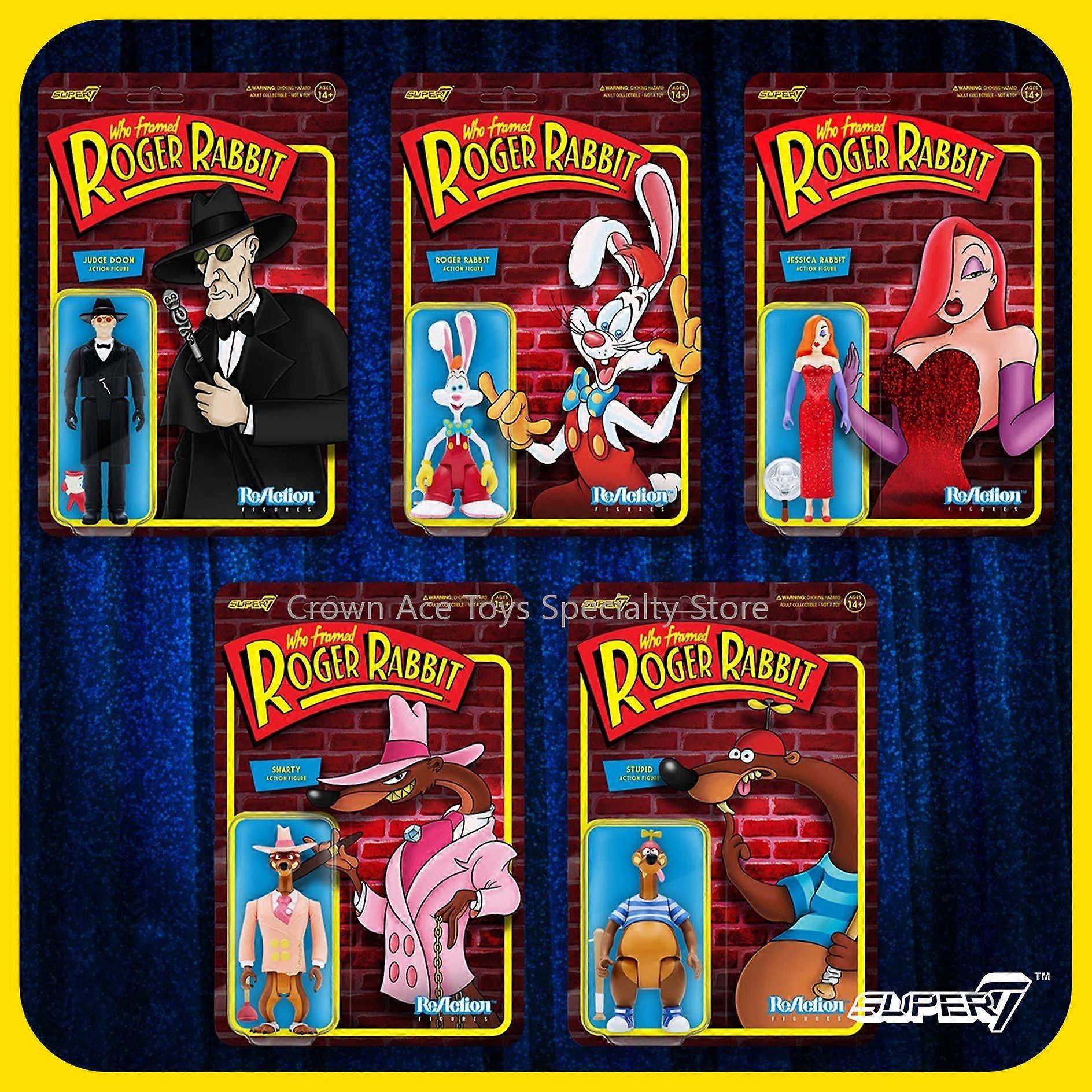 In Stock Super7 Who Framed Roger Rabbit Jessica Rabbit Judge Doom Smarty Stupid Hanging Card 3.75in Action Figure Trendy Toys