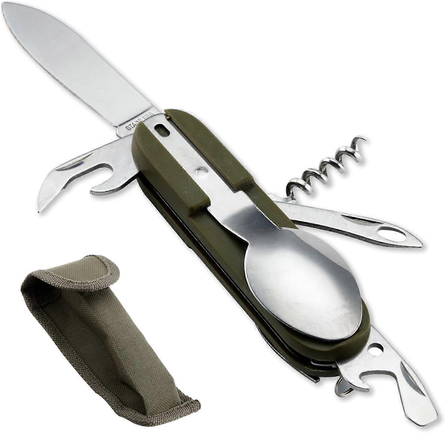 Camping tableware set detachable stainless steel folding portable camping tableware camping utensils folding tableware