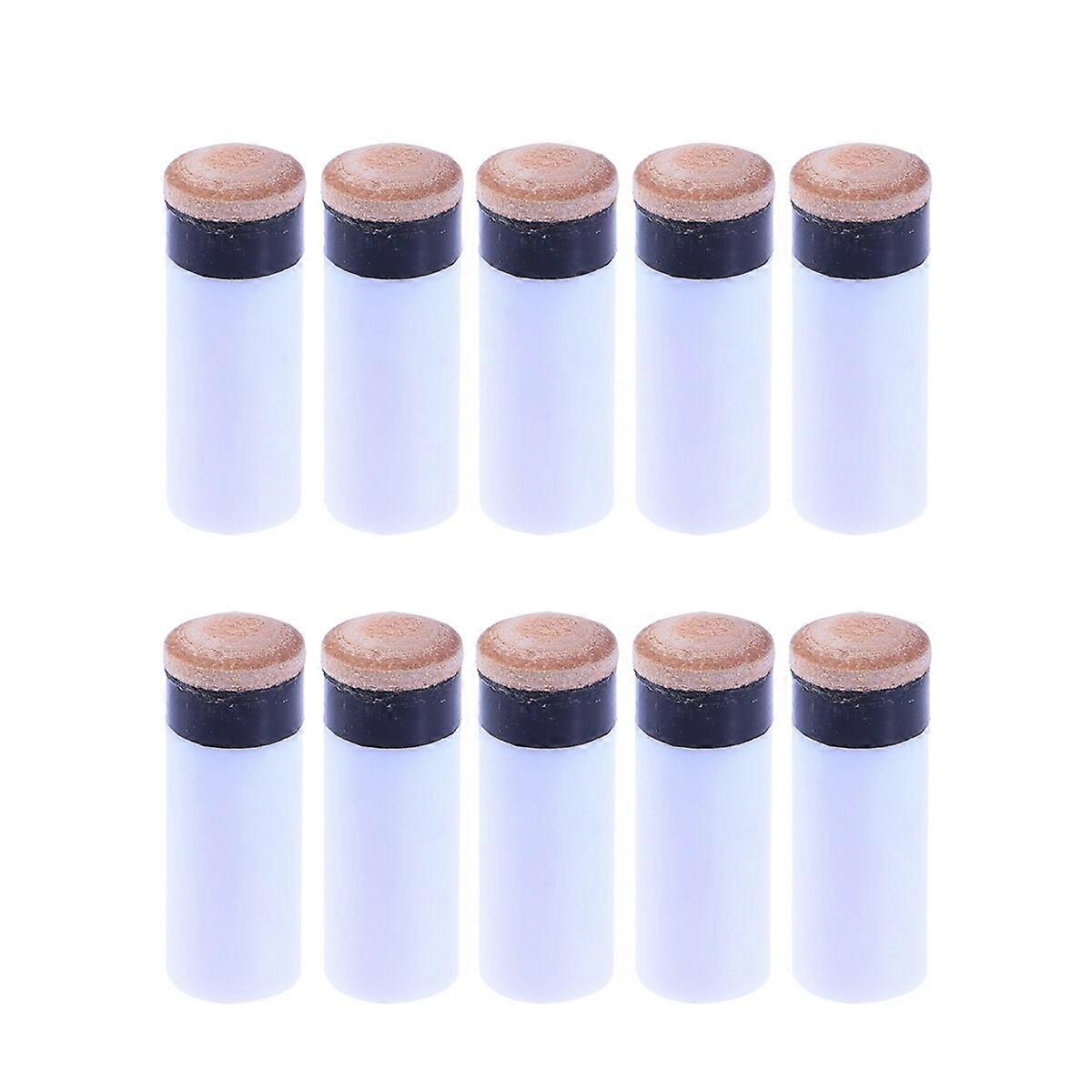 15pcs American Style Billiard Cue Ferrules and Tips Billiard Replacement Screw-on Tips with Pool Cue Stick Ferrules Hard Cue Tips (White and Brown)