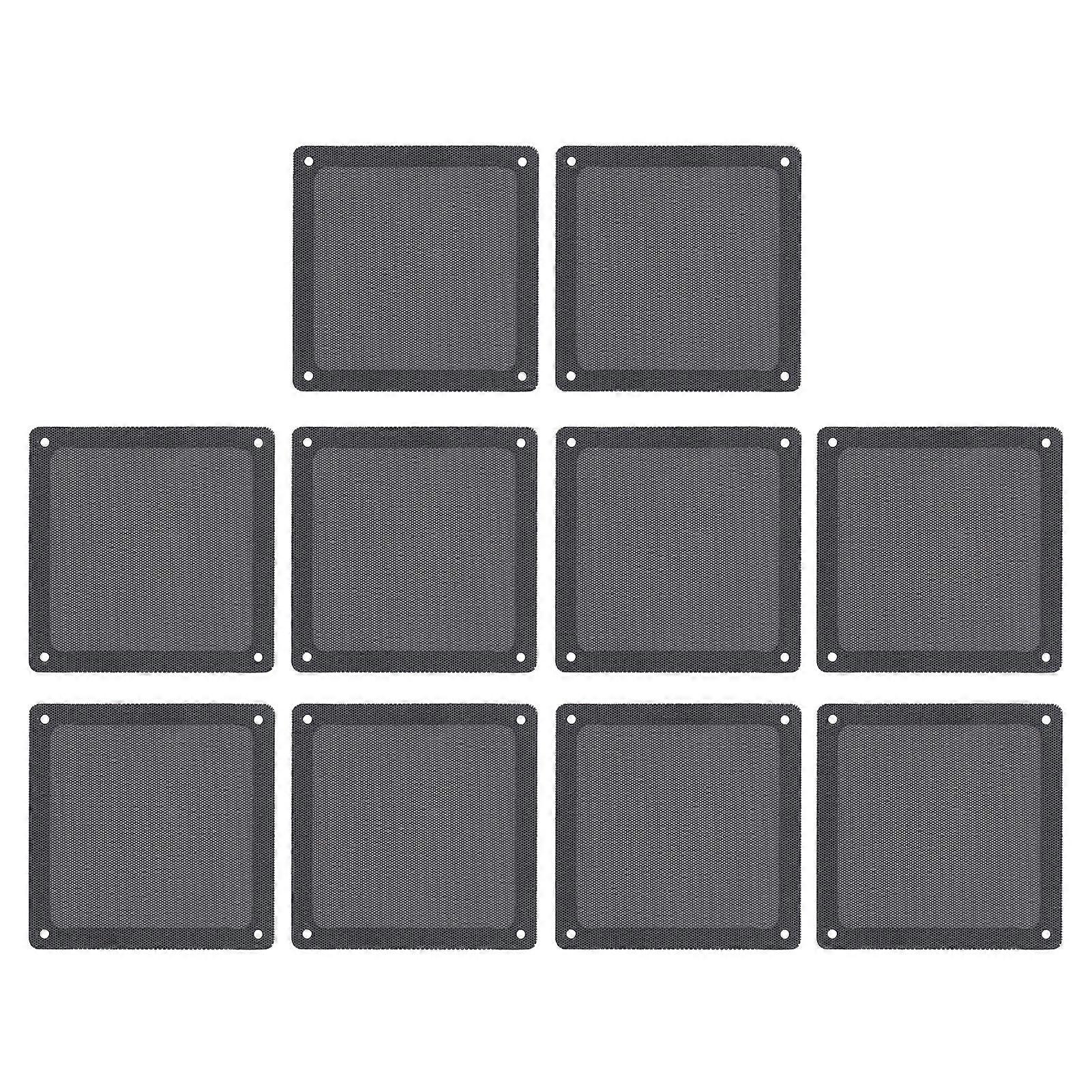 10pcs 12CM PC Fan Dust Filter Screw Fixing PVC Computer Case Filter Cover Grills with Magnet Frame Black