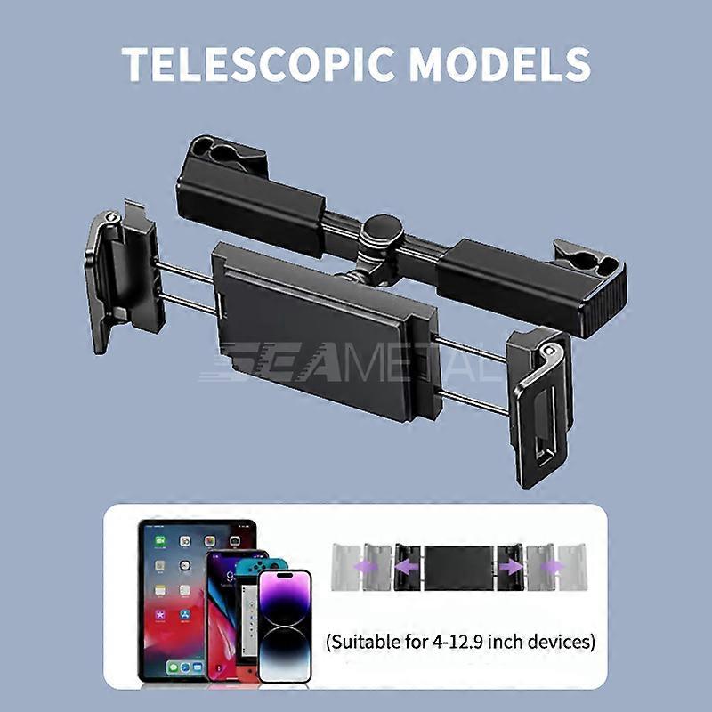 SEAMETAL Telescopic Car Phone Holder Tablet Holder Anti Shake Tablet Mount 4-12.9 inch Universal Phone Stand for iPhone iPad