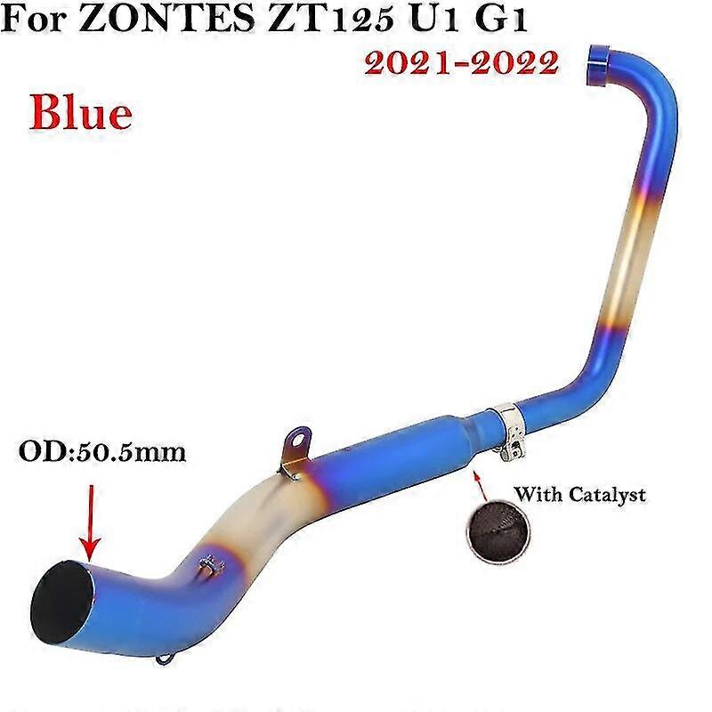Exquisite exhaust pipeFor zontes ZT125 U1 G1 2021 2022 Motorcycle Exhaust Escape System Modified Front Middle Link Pipe 51mm With Catalyst Muffler