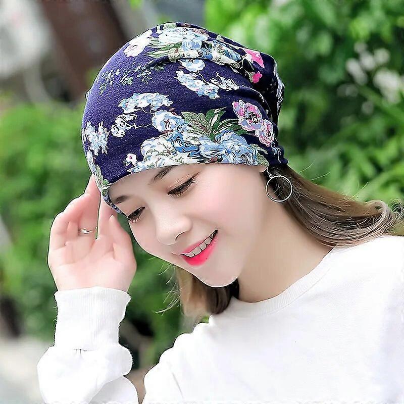 women's Sports Cap Flower Print Hat Spring And Winter Warm Beanie Unisex women's Running Hat Yoga Windproof Beach Hat
