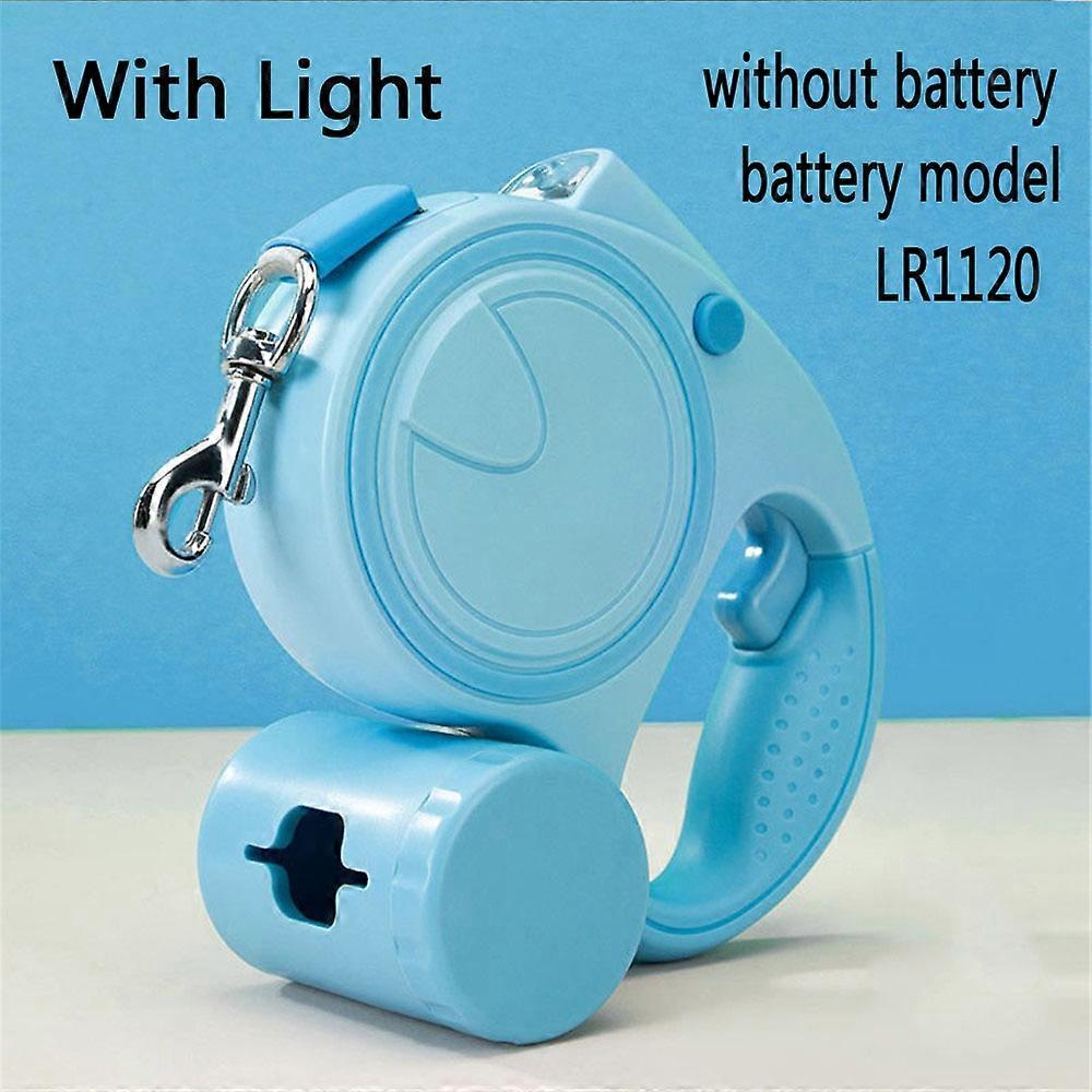 Dog Leash With Led Lights and Garbage Bag Retractable Nylon 5M Traction Rope Belt Durable Walk Run Automatic Extension Dog Lead