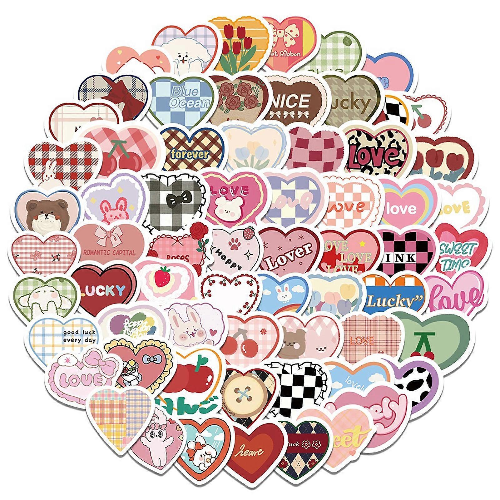 Handaccount Stickers DIY Self-adhesive Waterproof Sweat Heart Graffiti Stickers for Notebook