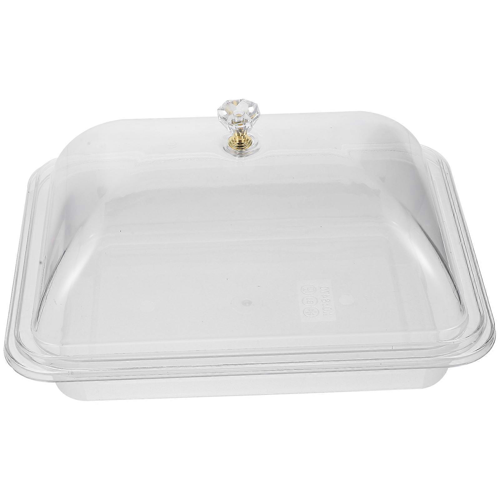 Cake Containers Lids Cake Serving Platter Clear Cake Plate Buffet Holder Party Desert Serving Plates Rectangular Serving Dish