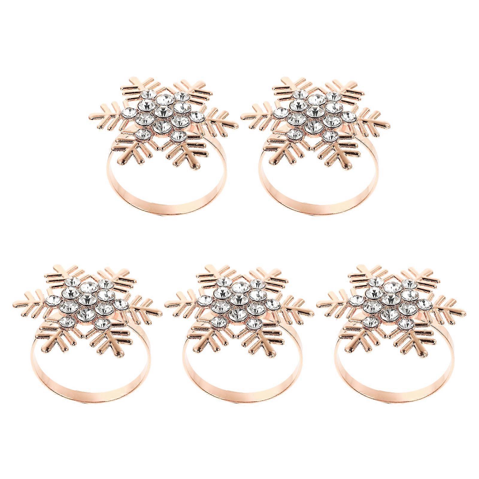 5Pcs Christmas Style Napkin Rings Napkin Buckles Tableware Decors for Home
