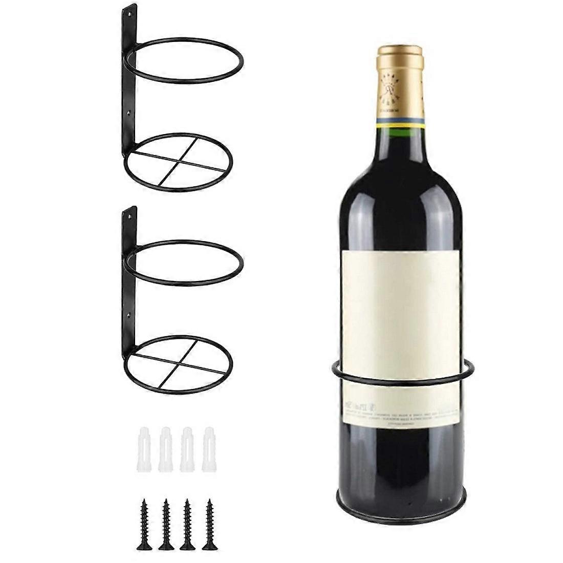 Wall Mounted Wine Storage Rack Display Stand Holder Bottles Decoration Ornament Countertop Bar Farmhouse Tool Type 2pcsD-
