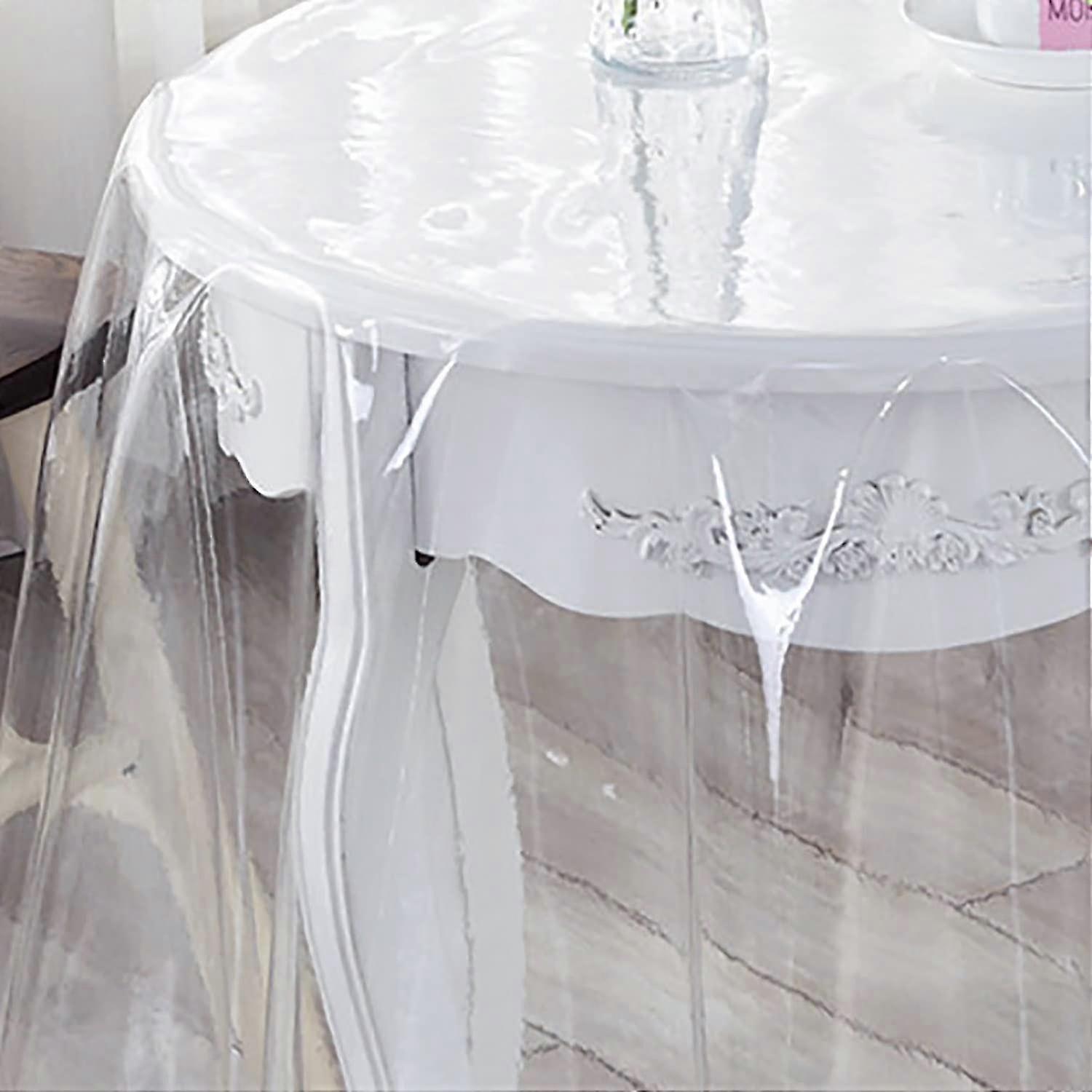 Clear Vinyl Tablecloth Protector Oval Kitchen Waterproof Transparent ...