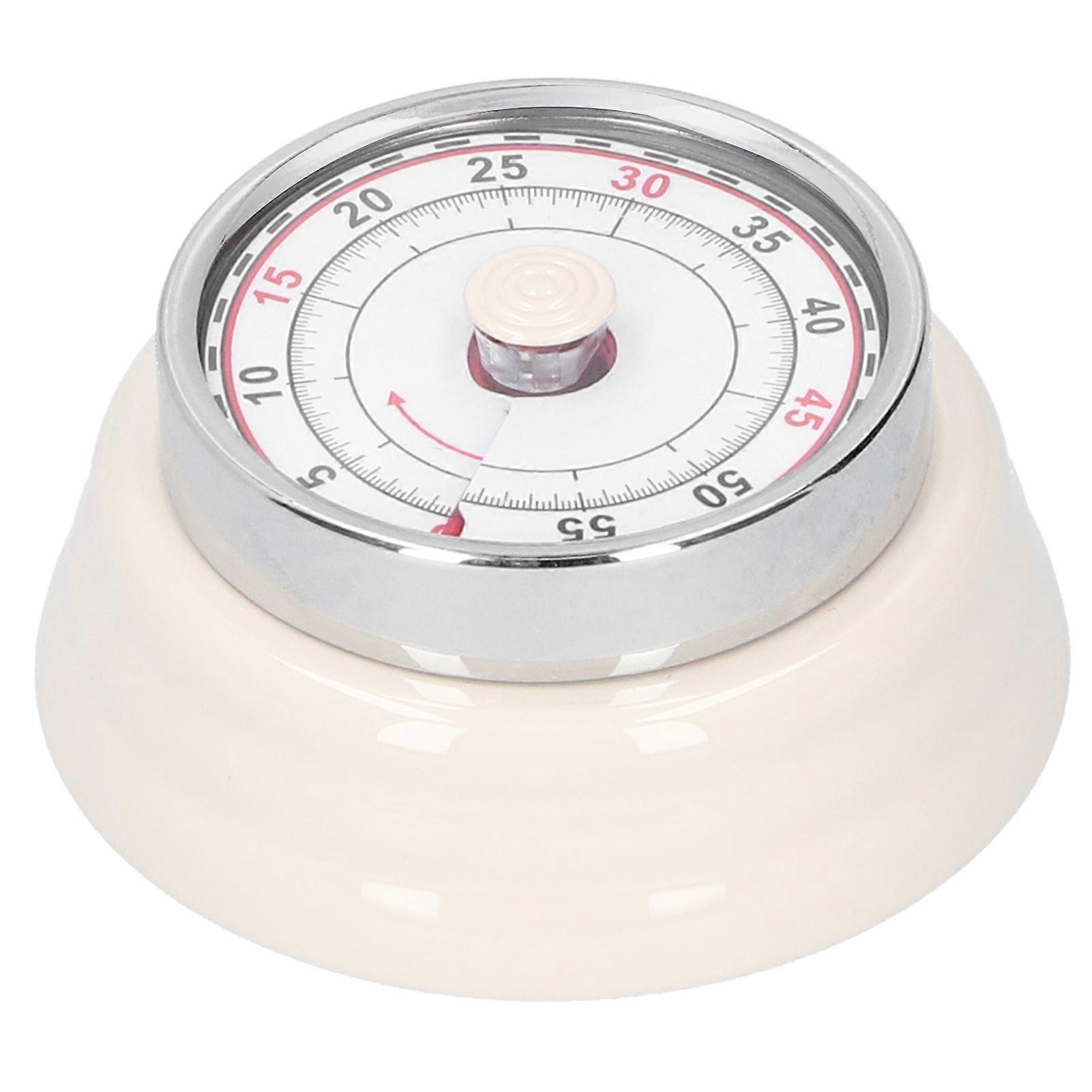 Mechanical Kitchen Timer Cooking Studying Clock Round Reminder Student Time ManagerWhite