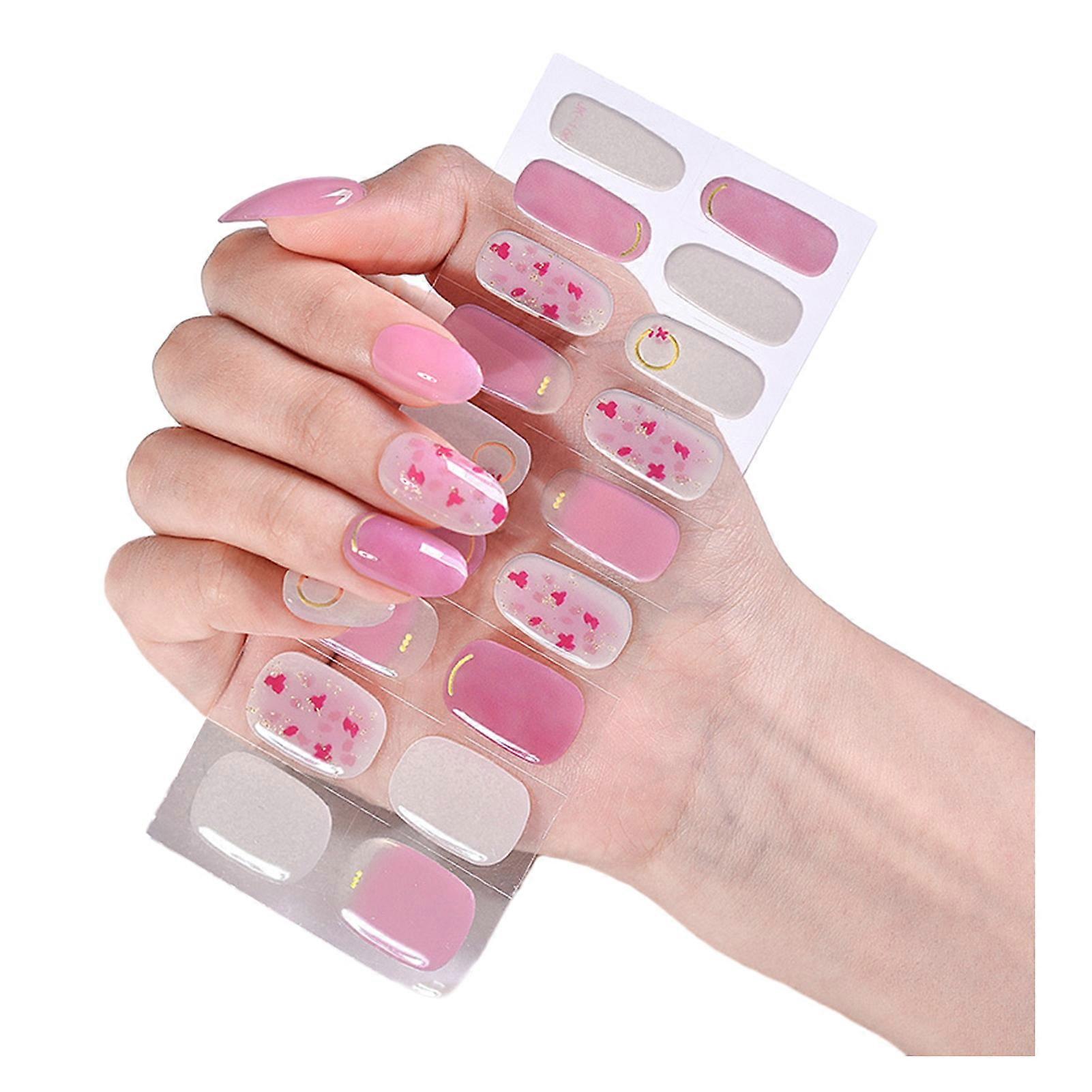 UV 3D Nail Sticker Full Color Trace-less Gel Material Beautiful Lightweight Nail Patch for All-Day Comfort