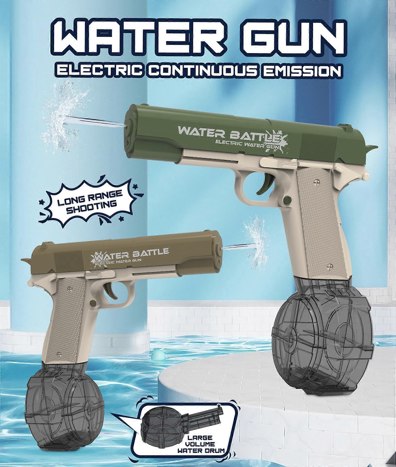 Automatic Electric Soaker - Long Range Water Gun Green