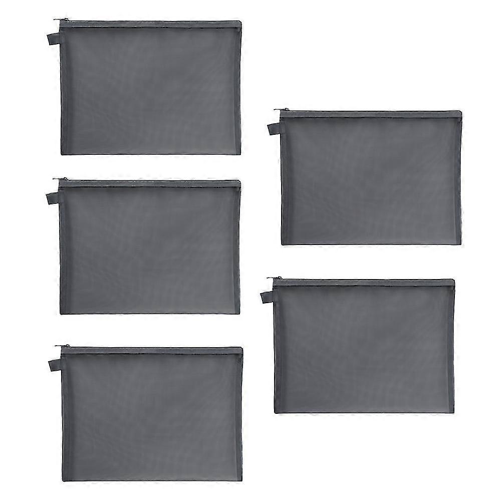 Pendancy Mesh Zipper Pouch, 5pcs Lightweight Nylon File Folders, Document Organizer