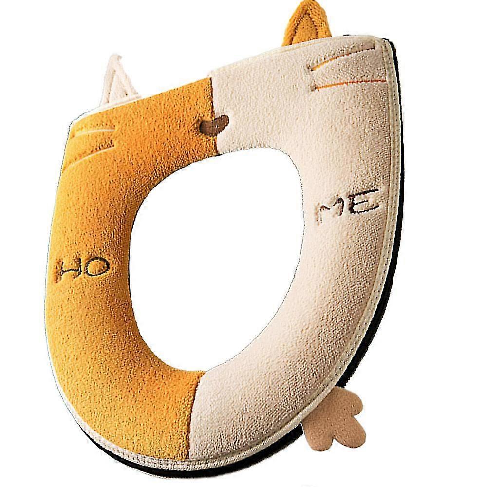 Toilet Seat Cover, Space Rocket Design Plush Zipper Soft Cloth Toilet Mat