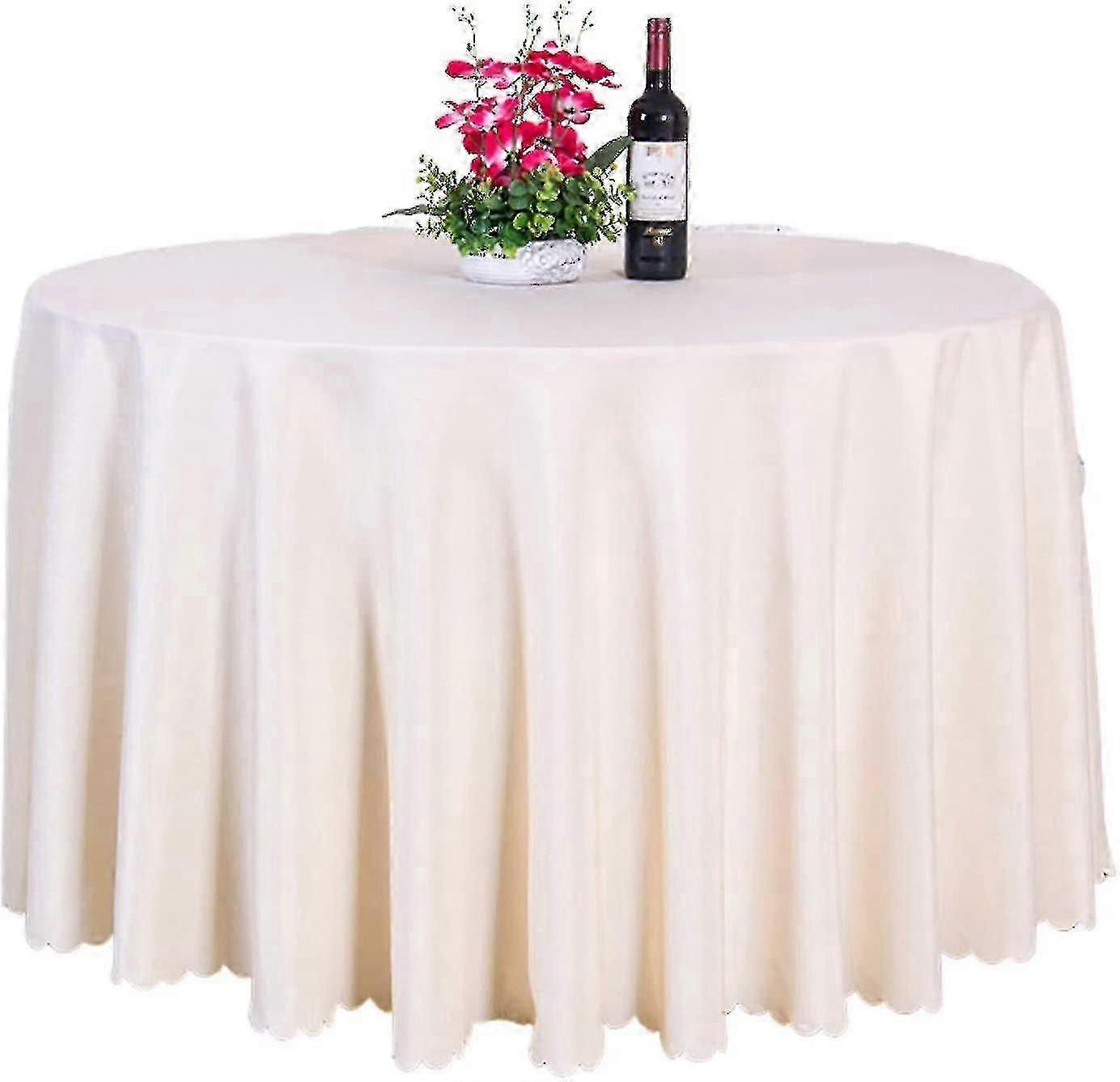 Round Solid Color Polyester Tablecloth Household Tablecloth (royal Blue)