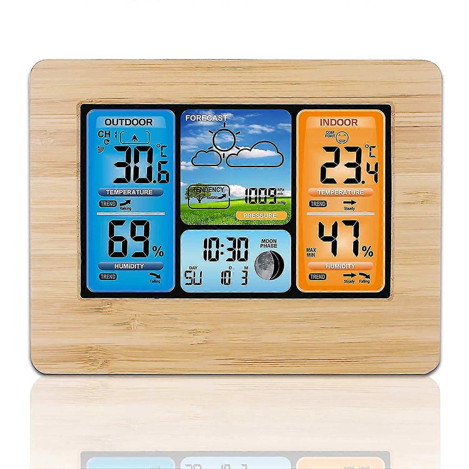 Digital Color Forecast Weather Station With Outdoor Sensors