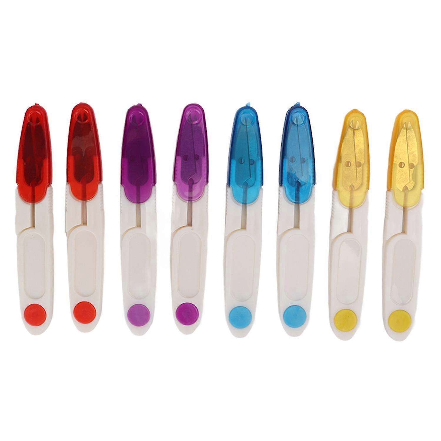 8Pcs Thread Snips Safety Cover Spring Action Lightweight Durable Portable Wide Application Thread Cu