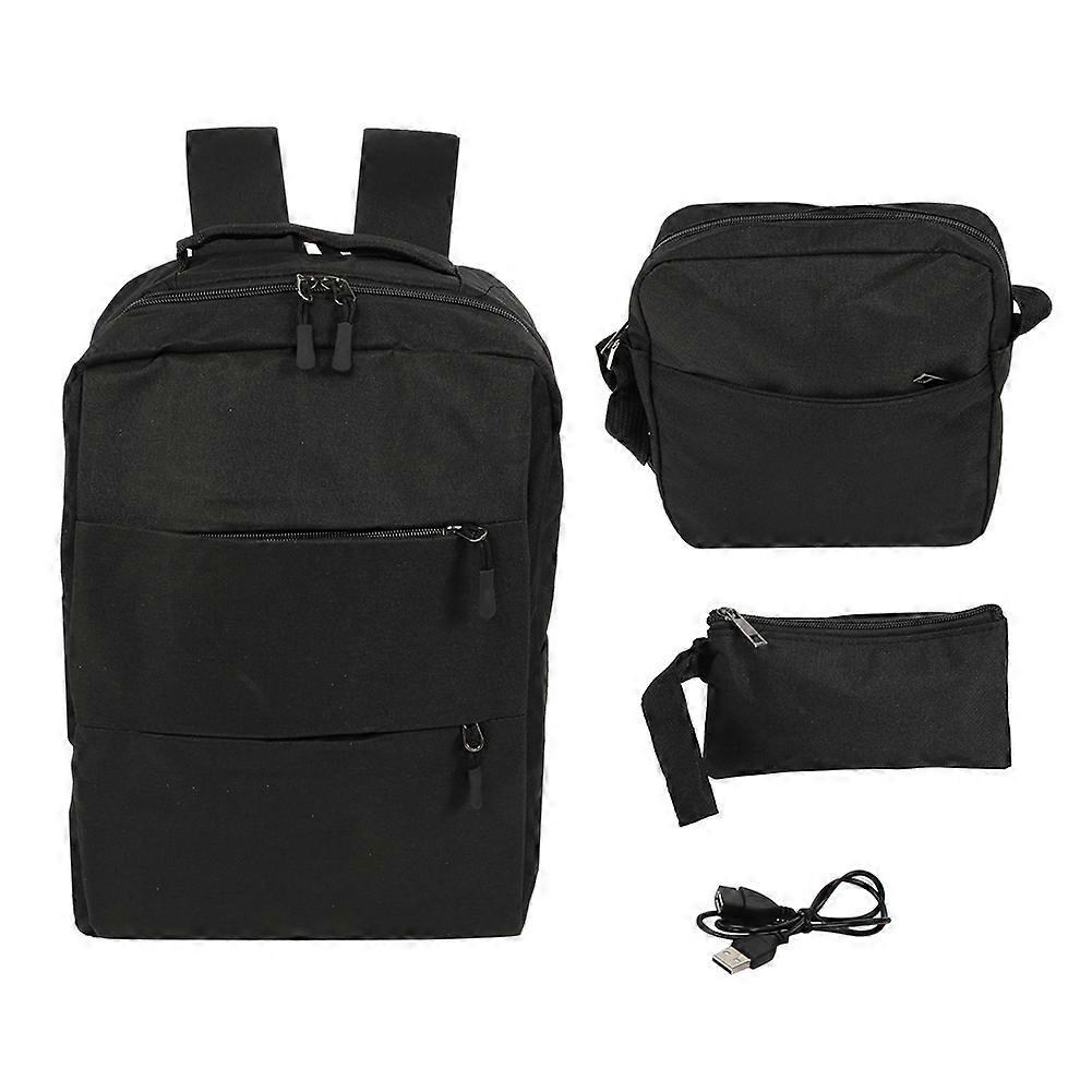 3 قطع في الهواء الطلق الصيف بسيط للجنسين أكسفورد القماش حقيبة الكتف حقيبة الكتف (أسود)