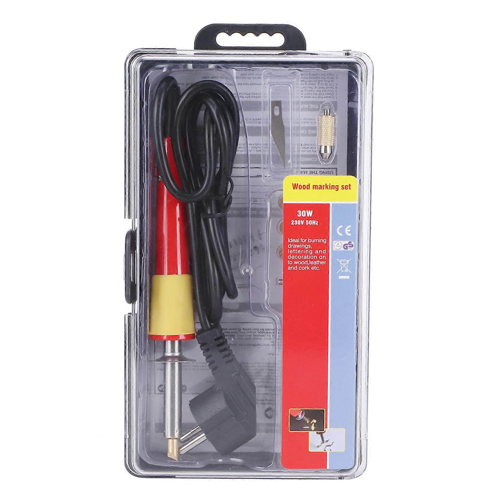 Wood Burning Pen Soldering Iron Kit Pyrography Craft Tool with Soldering Tips Plug‑In EU 230V