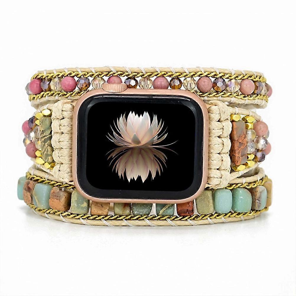 Beaded Watch Band, Boho Charm Bracelet