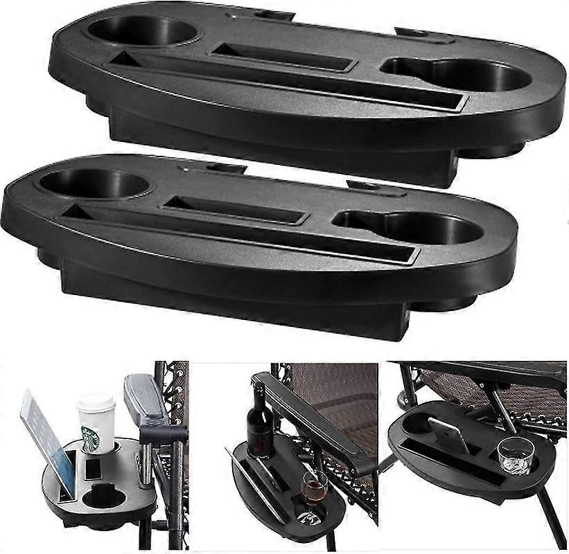 クリップオンサイドテーブルトレイ 2個 ゼログラビティサンラウンジャー/キャンプチェア 屋外ガーデンビーチ収納用