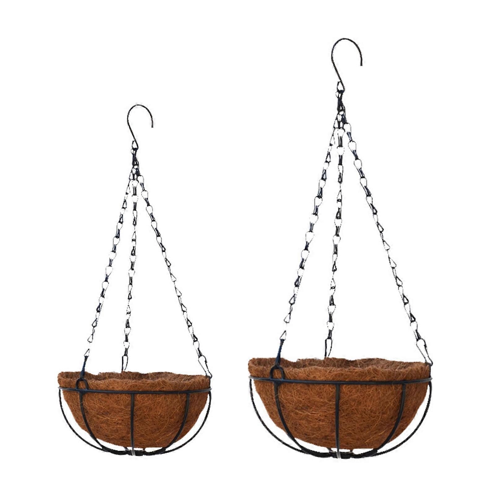 Hanging Basket Flowerpots with Chains, Coconut Shell