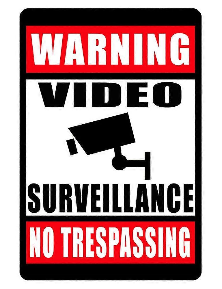 INGEN INTRÅNGSSKYLT VARNING VIDEOÖVERVAKNINGSSKYLT HÅLLBAR ALUMINIUMSKYLT