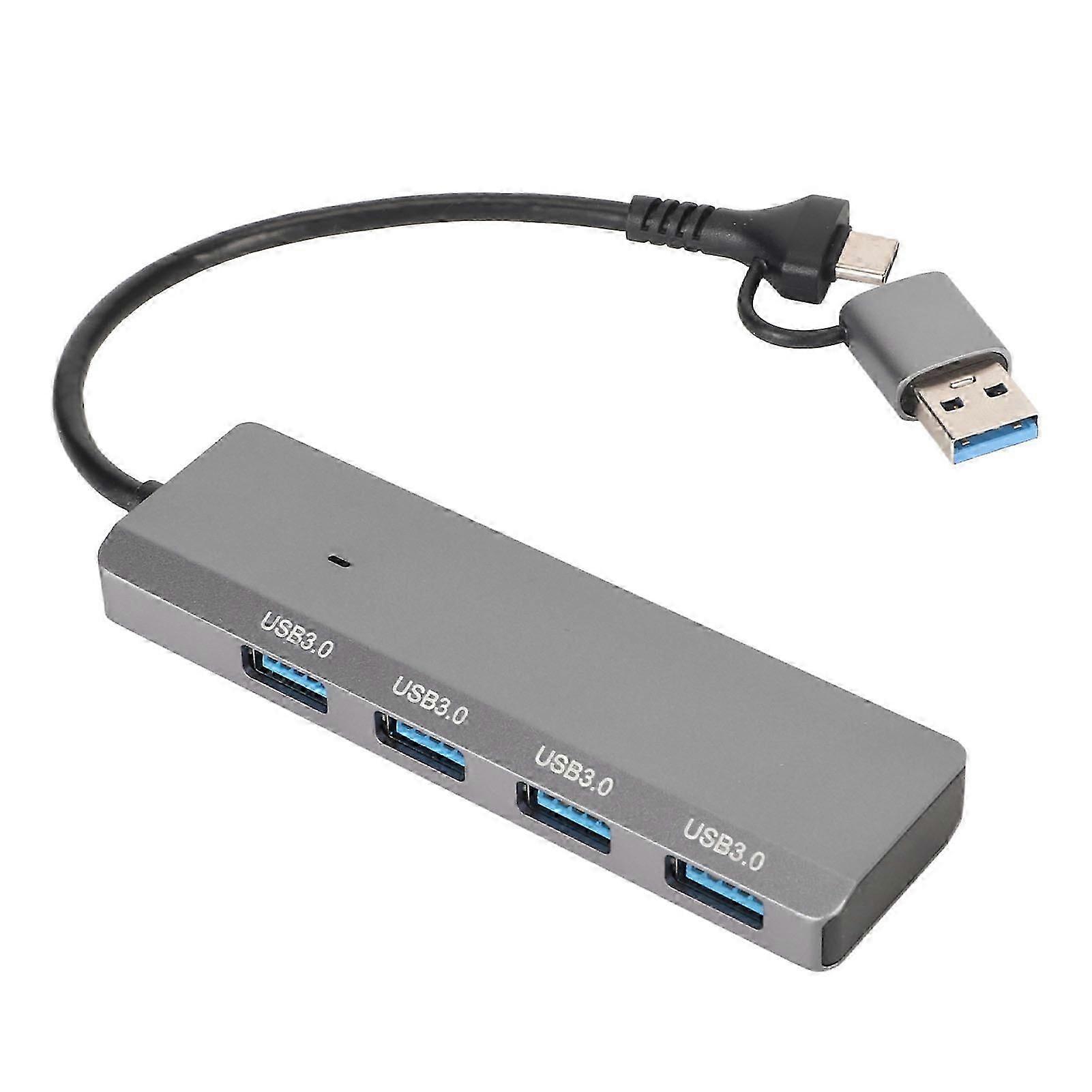 Type C Hub 4 In 1 Usb Type C Dual Connector 5gbps Metal Housing Usb C Docking Station For Pc Laptop Tablet Phone