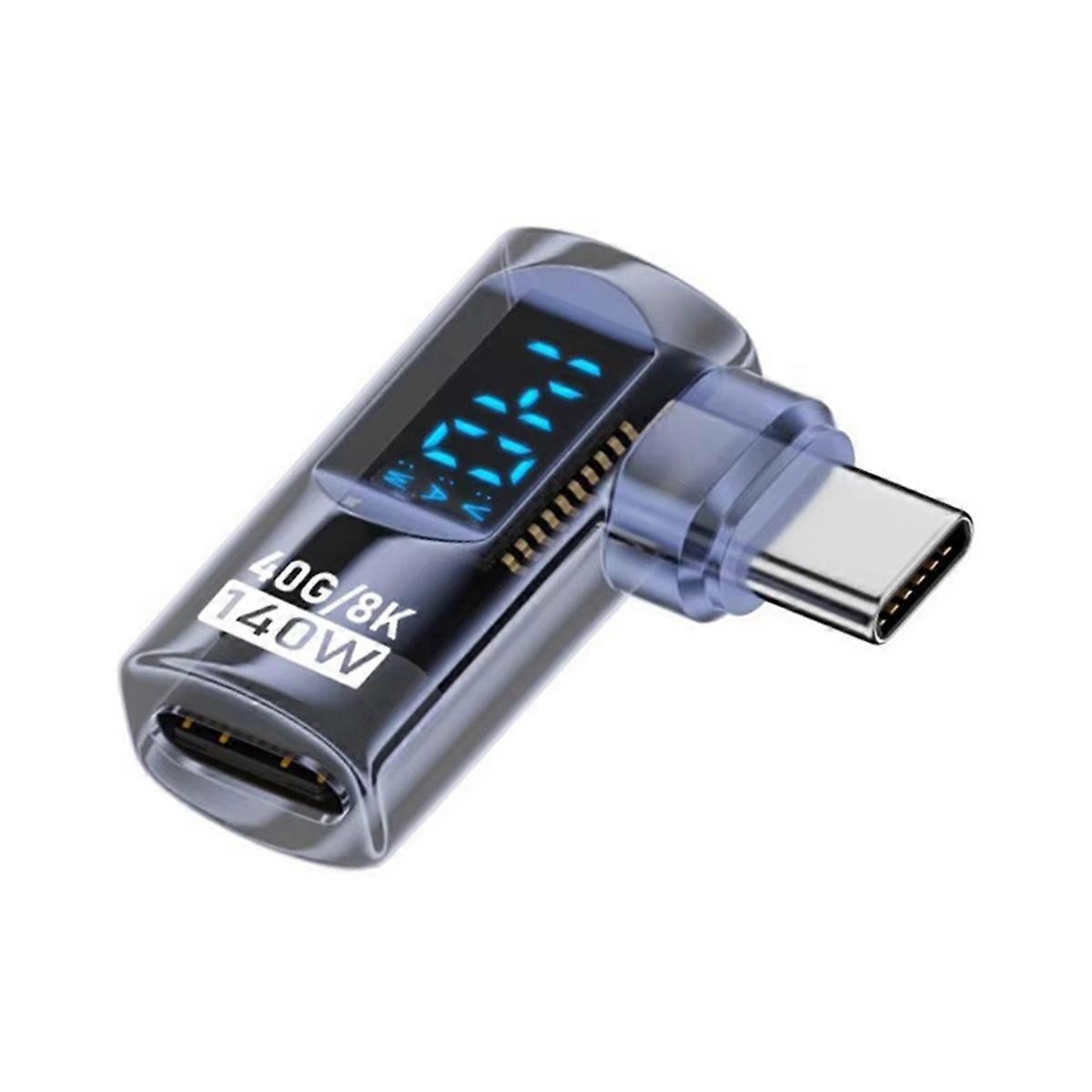 90 Degree USB C Adapter Right Angle U Shape Type C Adapter 40Gbps Data Transfer PD 140W USB4.0 8K 60Hz Converter, A