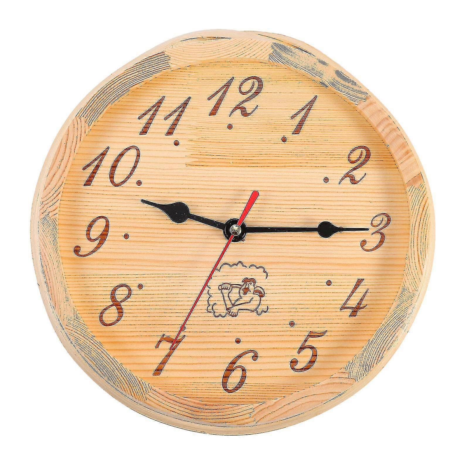 デジタルタイマーラウンドサウナクロック木製時計木製キッチン時計吊り下げ壁掛け時計