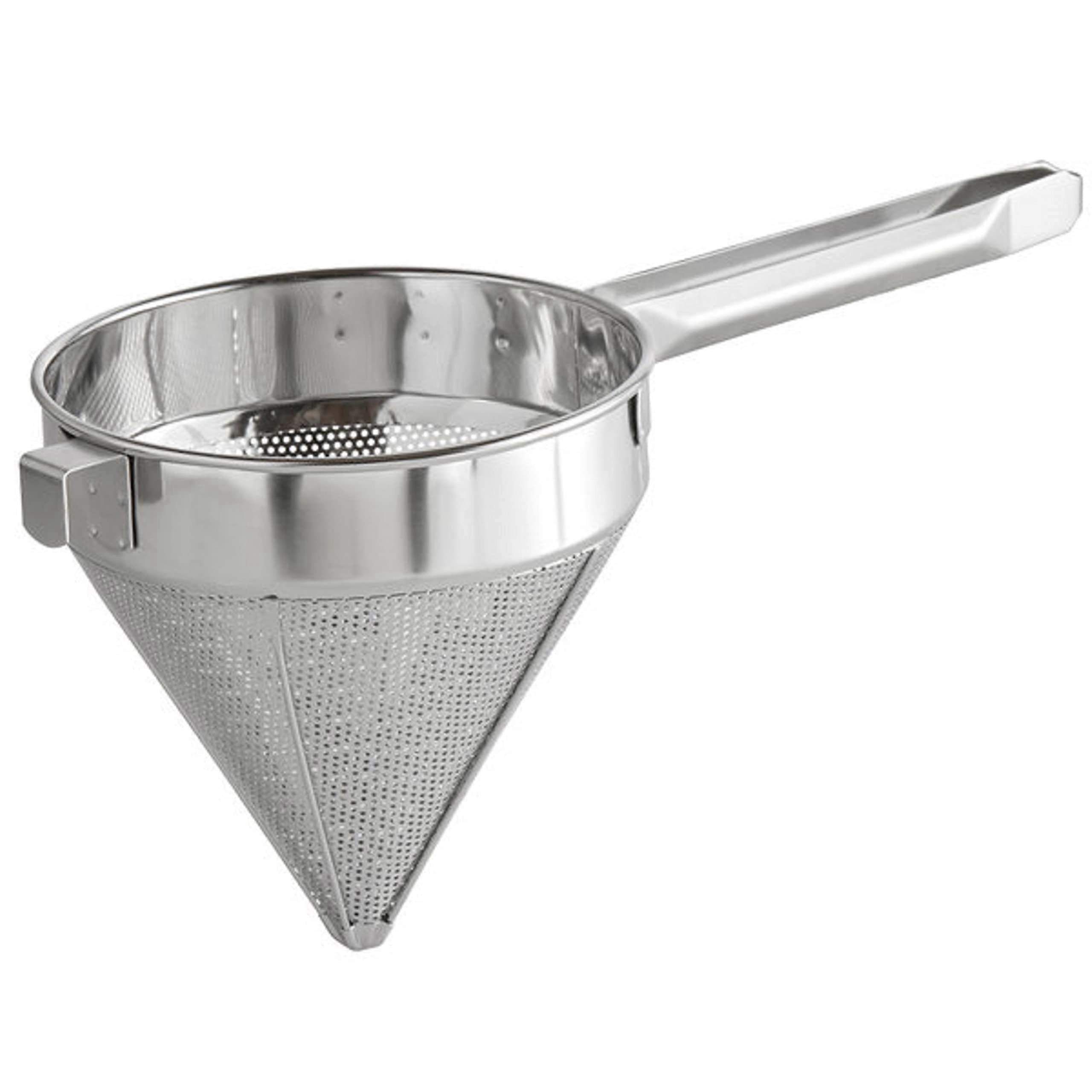 Stainless Steel Fine Mesh Strainer 4 Qt Cone Seed and Bean Filter, Cone Shaped Kitchen Strainer